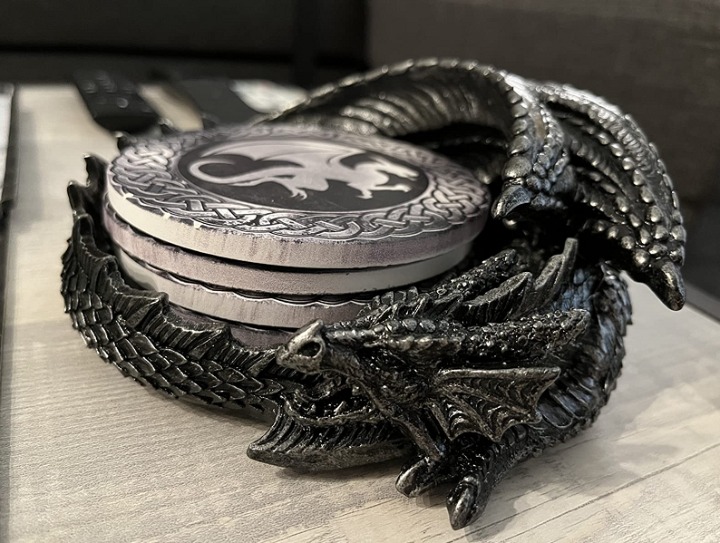 New Dragon Coaster Holder with 4 Coaster Set