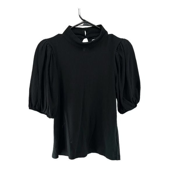 Citizens of Humanity | XS Vivi Mock Neck Puff Sleeve Cotton Top