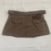 Vintage Y2K Brown Pleated Military Style Skirt with Belt