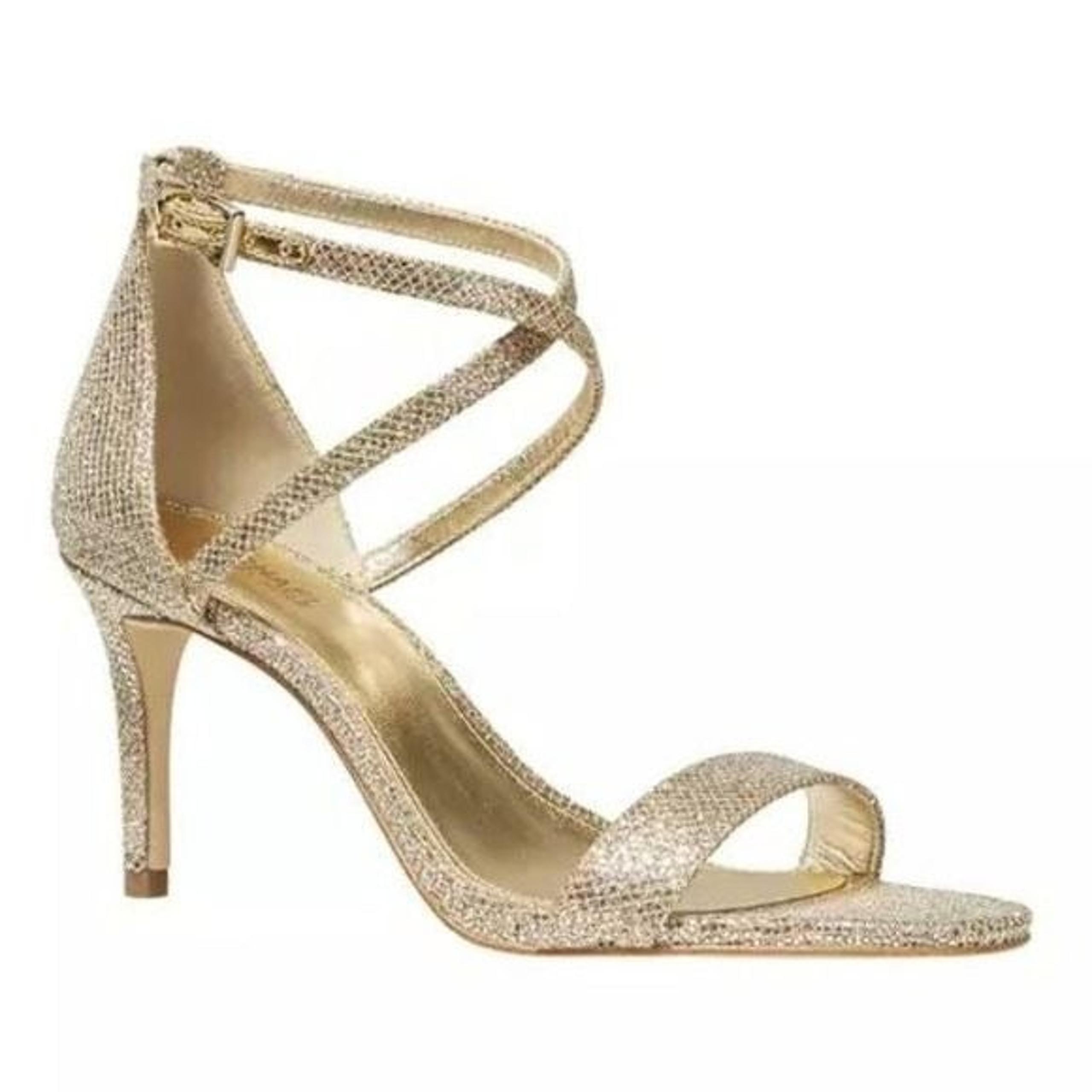 MICHAEL Michael Kors Gold Glitter Ava Sandal, Sz 9.5
