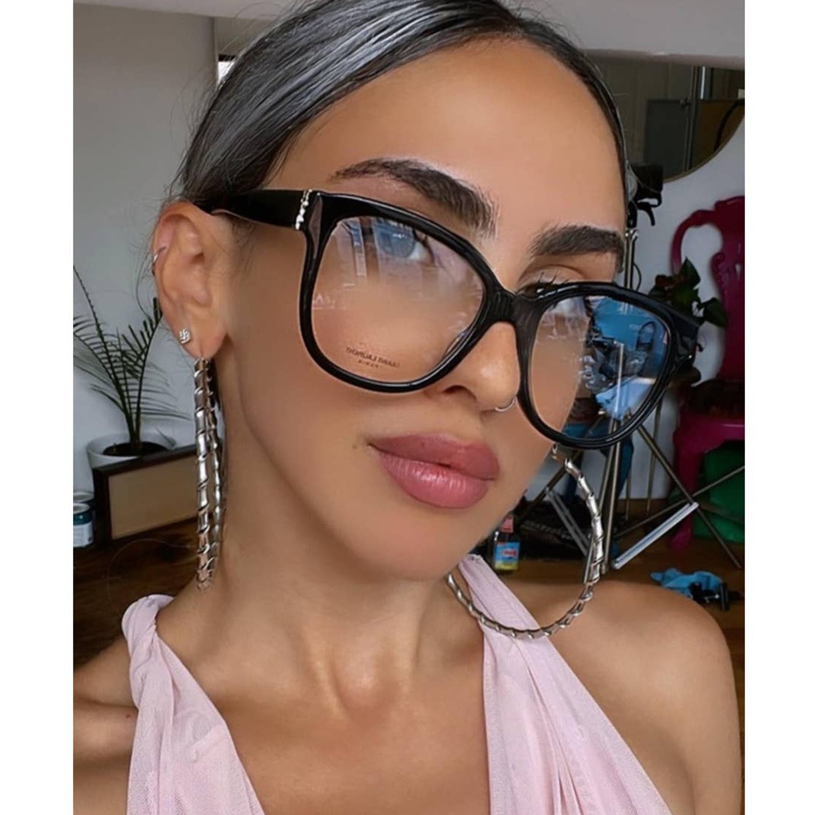 NEW Saint Laurent SLM97 001 Black Oversized Eyeglasses Frames