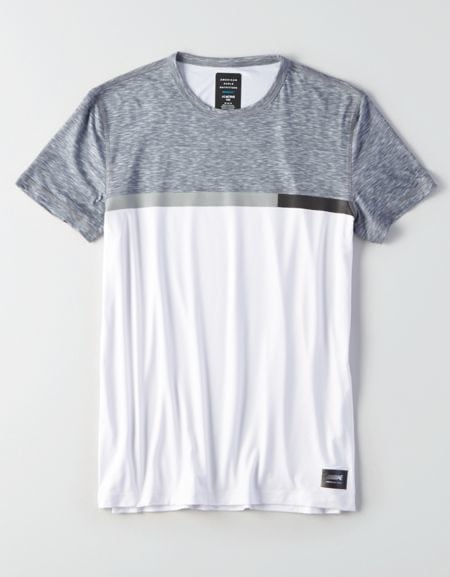 NWOT American Eagle Men's Gray Color Block Tee
