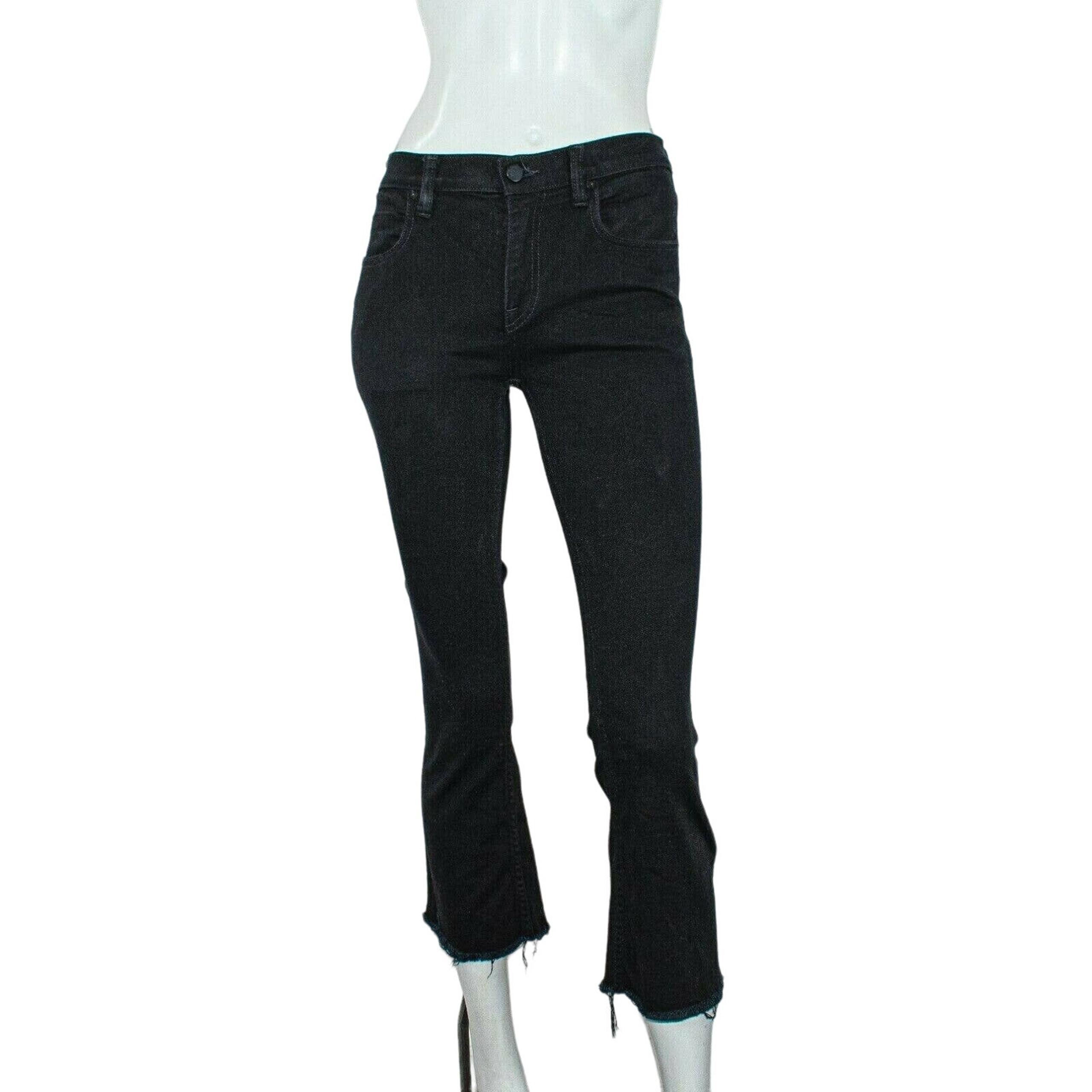 DENIM X Alexander Wang Women's Crop frayed Jeans in Black Size 24