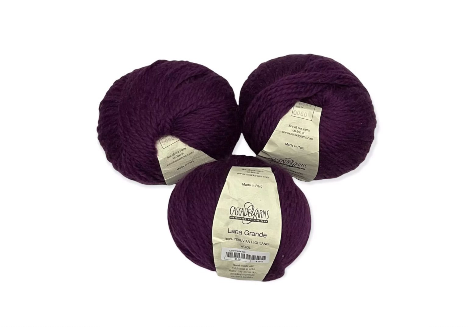 CASCADE YARNS Lava Grande, 3 Yarns, 100% Peruvian Wool, 3.5 Oz Each, NEW.