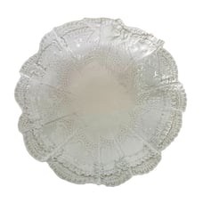 Italian Serving Bowl Embossed Lace and Bow Vintage Italy Ceramic 8.5 x 2.25
