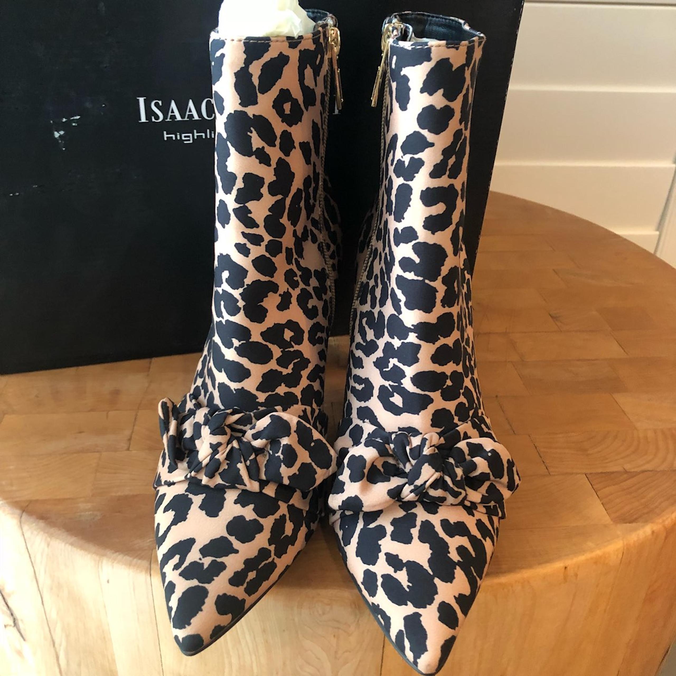 **ISAAC MISRAHI LEOPARD BOOTIES SZ 8.5**