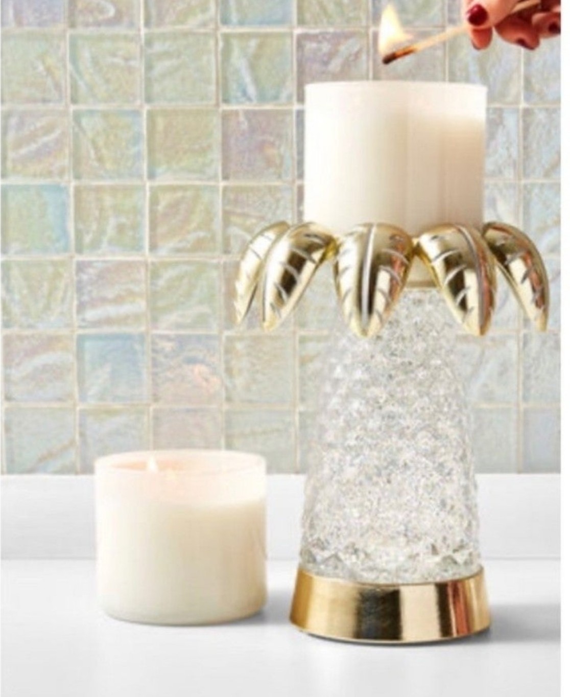 Bath and body works palm tree globe candle holder