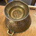 vintage brass copper colander handles handmade handcrafted strainer kitchen old