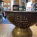 vintage brass copper colander handles handmade handcrafted strainer kitchen old