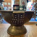 vintage brass copper colander handles handmade handcrafted strainer kitchen old
