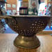 vintage brass copper colander handles handmade handcrafted strainer kitchen old