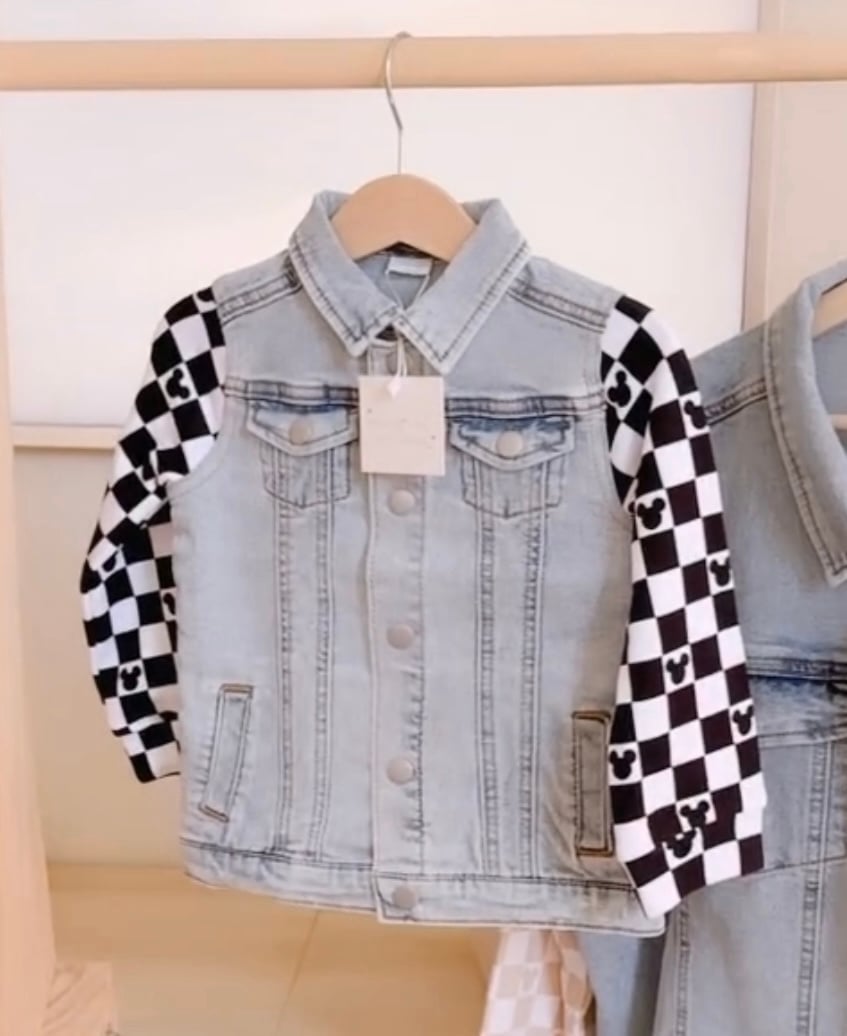 Toddler 4/5 Magical Little Babes Jean checkered jacket