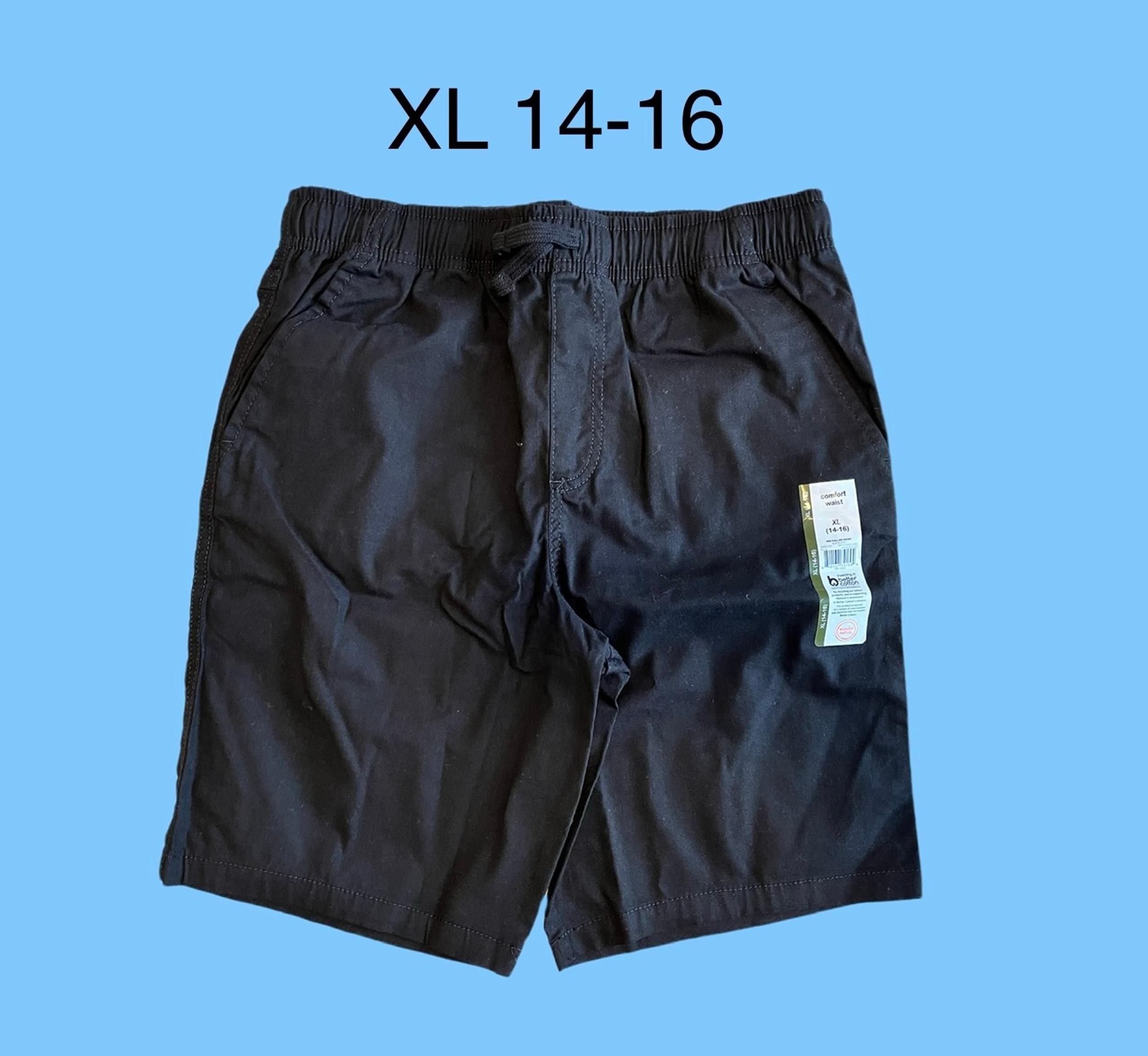 Wonder Nation Black Pull On Shorts Boy Size XL 14-16 NWT