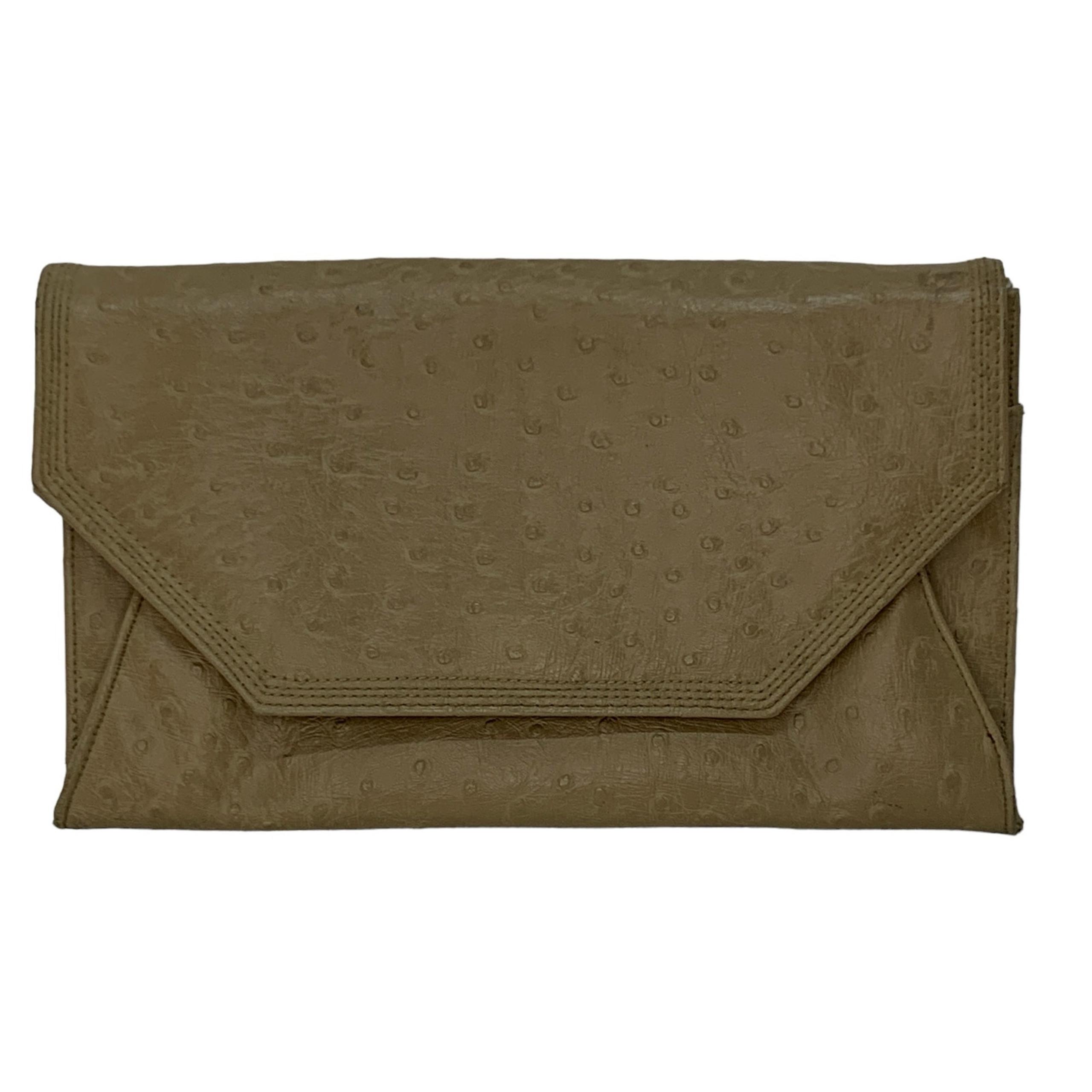 Bueno Tan Textured Clutch Womens Purse Snap Closure Vintage