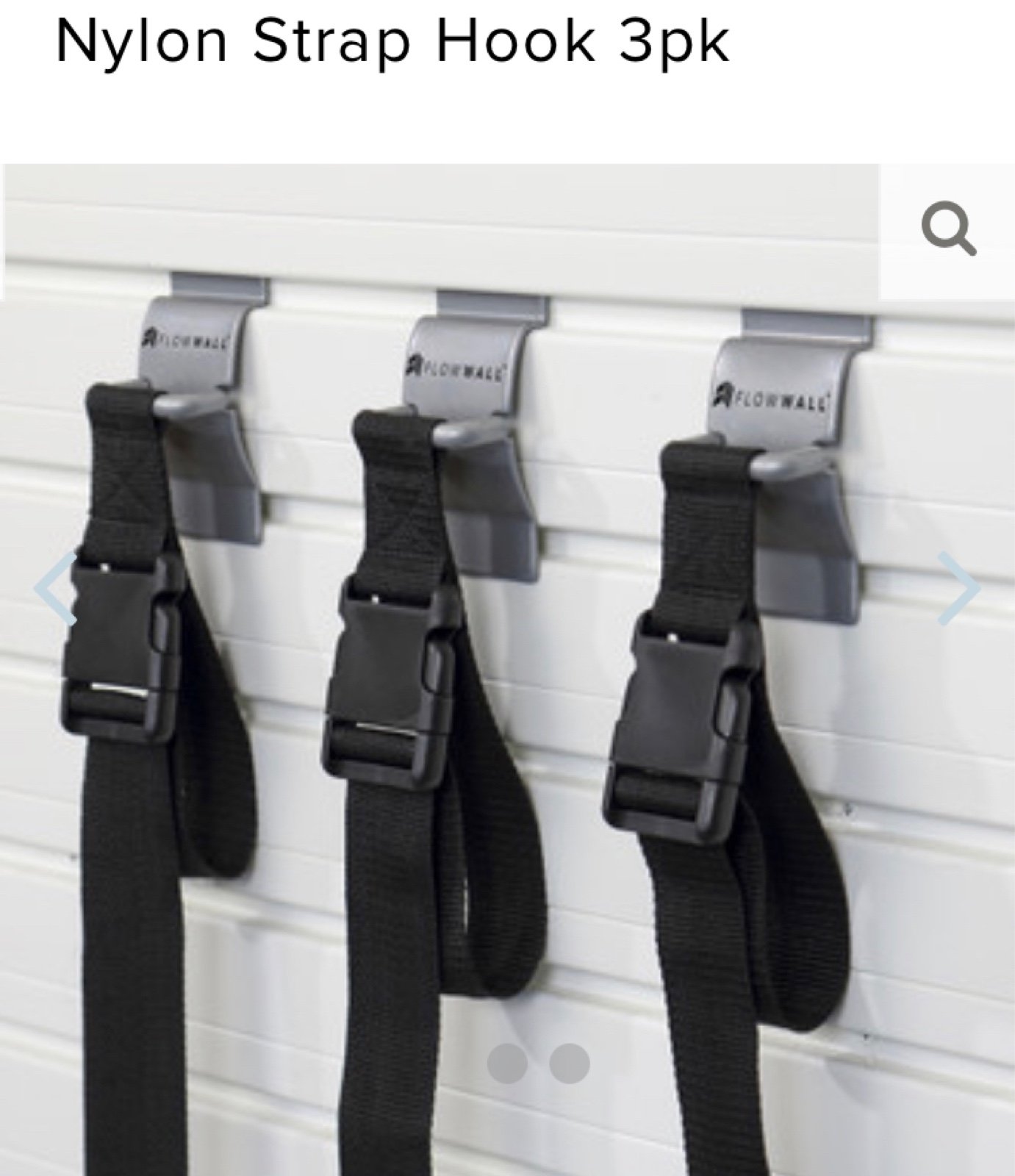 Flow Wall Nylon Strap Hook 3 Boxes of 3