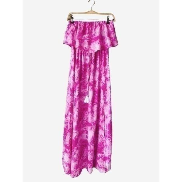 NWOT Japna Pink Dye Strapless Casual Maxi Womens Dress