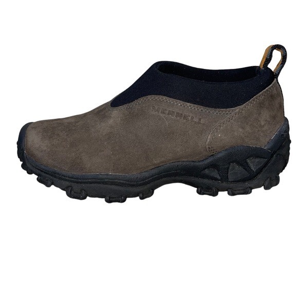 Merrell Women's Winter Moc Gunsmoke Slip-On Hiking Walking Shoe Suede Brown SZ 6