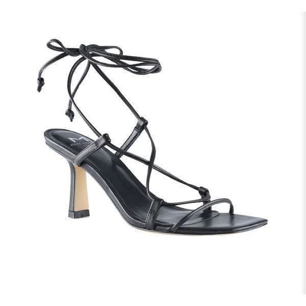 MARC FISHER Nollyn Heeled Strappy Black Heeled Sandal