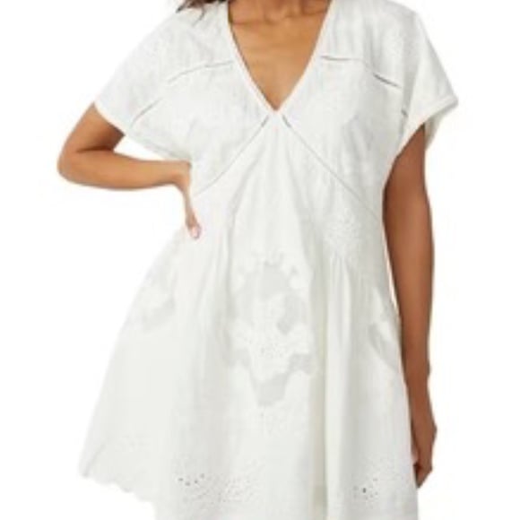 Free People Serenity Embroidered Cotton Minidress M