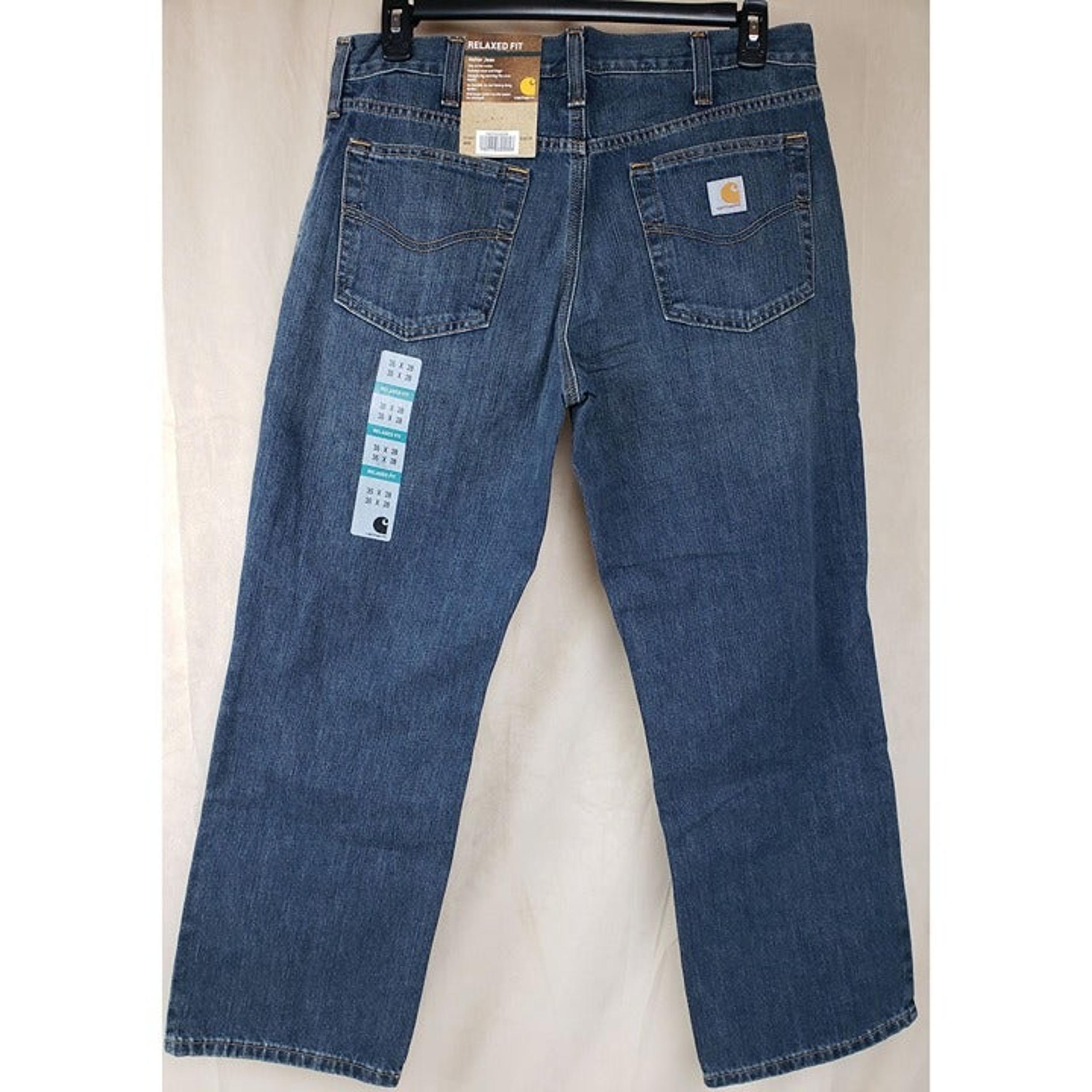 Carhartt Men's 35x28 Holter Jean Relaxed Fit Bed Rock Denim 101483 968