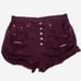 Carmar Shorts TITANIA EXPOSED BUTTON DENIM SHORTS Burgundy Size 28