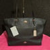 Coach 57450 Black Crossgrain Satchel Shoulderbag Tote with Dble Zip Wristlet