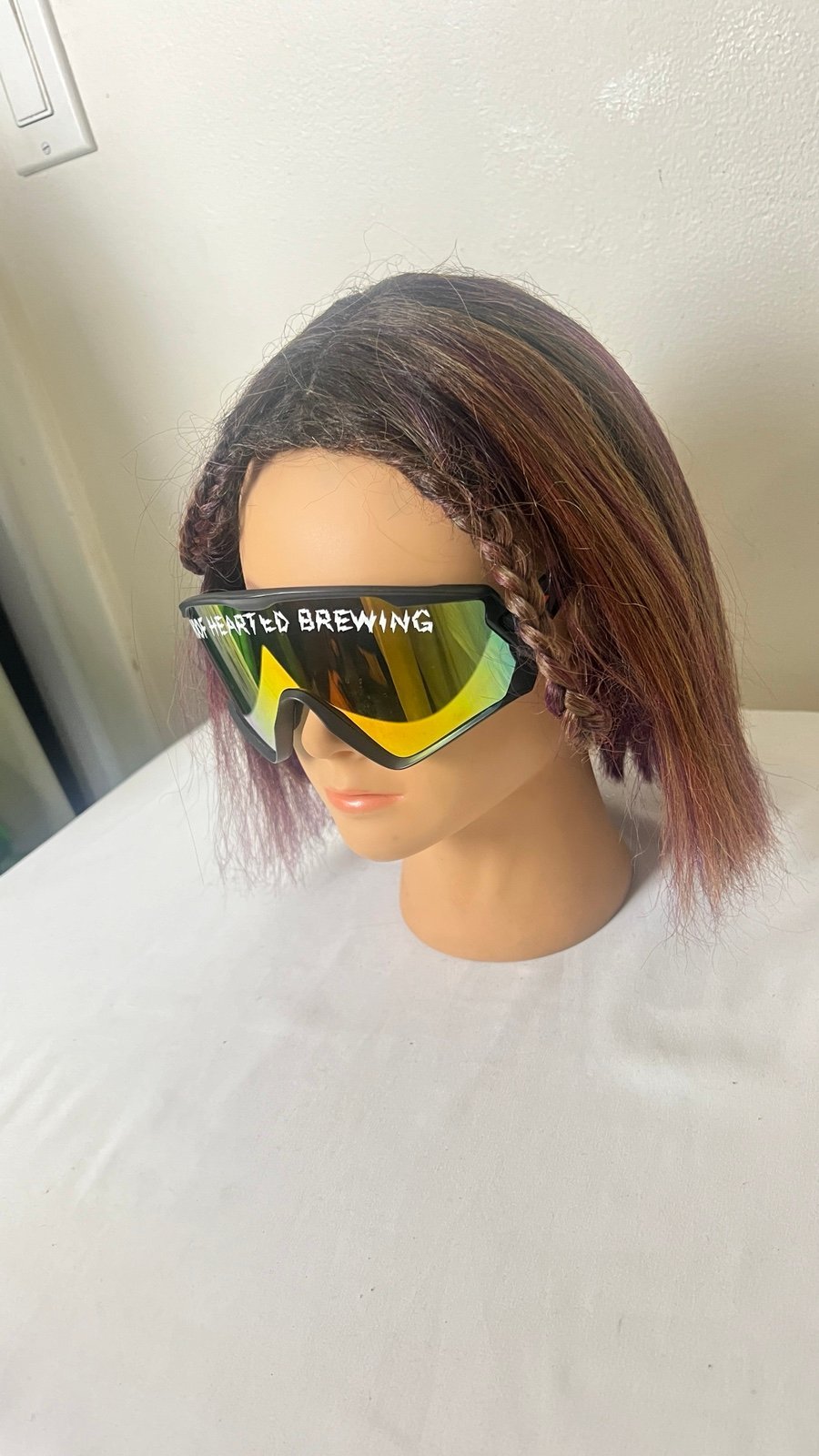 Unisex Density Wraparound Mirrored Sunglasses, “Hoof Hearted Brewing”