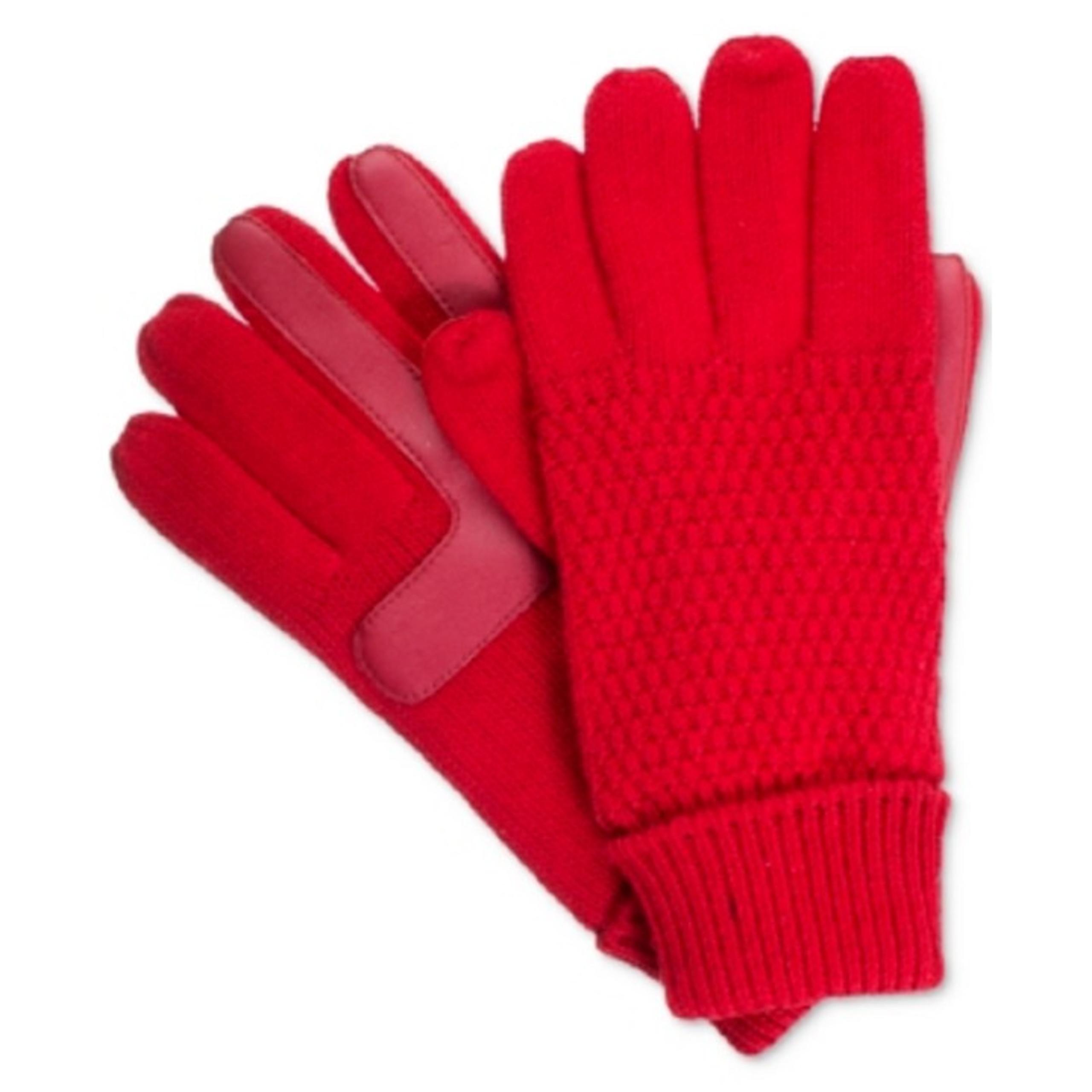 Isotoner Signature Women's smartDRI Solid Textured Gloves in Red Retail $40.00