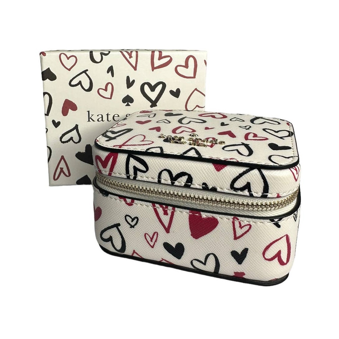 Kate Spade Staci Scribble Heart Boxed Travel Jewelry Holder Parchment multi