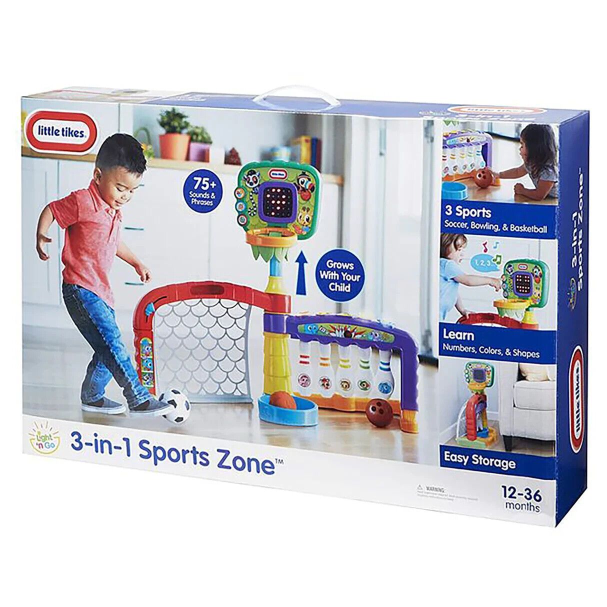 Sports Zone 3 In 1 Basketball Soccer Bowling Game Fun for Toddlers Children Kids