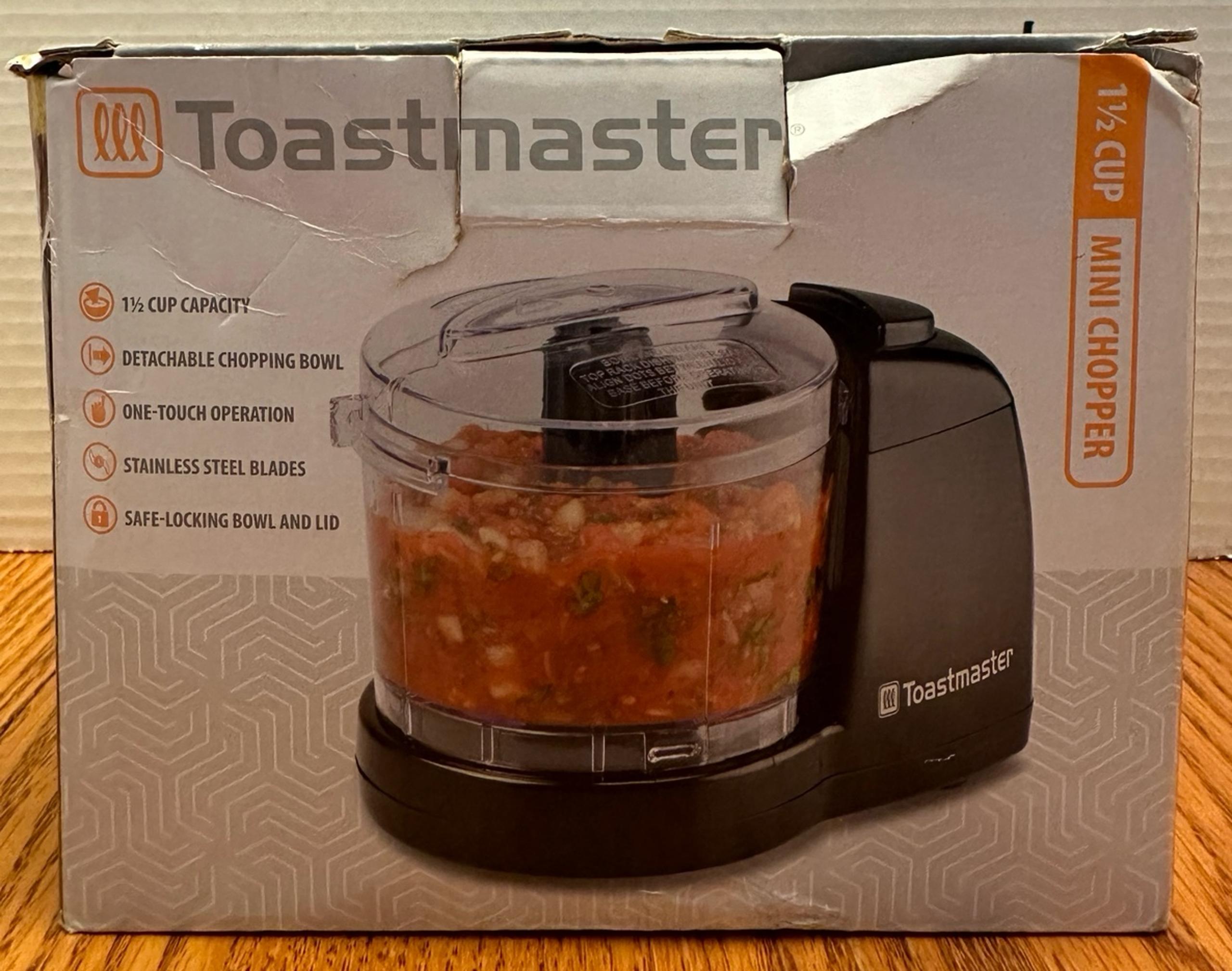 Toastmaster Electric 1-1/2 Cup Mini Chopper W/ Stainless Steel Blades