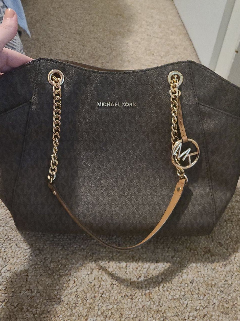 Michael Kors Jet Set Logo Chain Brown/Acorn