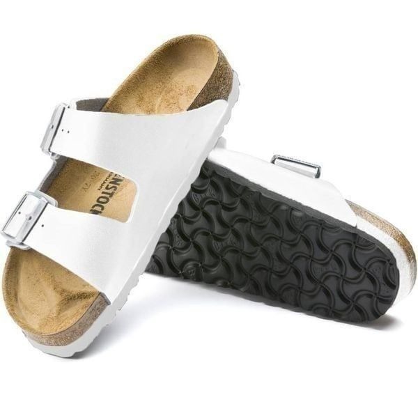 BIRKENTSTOCK Birko Flor White Embossed Sandal Size 38