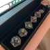 Wyrmwood dice set blue and purple sparkles