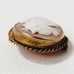 Antique Carved Shell Cameo 10K Gold Brooch Pin