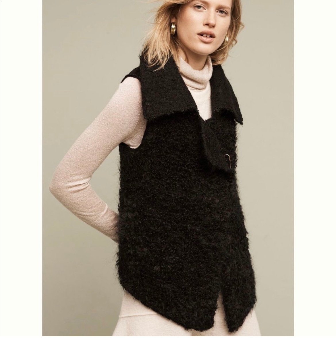 Anthropologie NWT sz S Black Mohair Tavan Vest by Sleeping on Snow Witchy 148