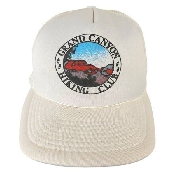Grand Canyon Hiking Club Trucker Hat Mens One Size Vintage 80s Snapback Rope Cap