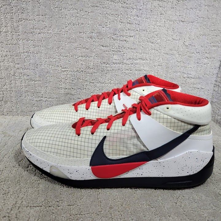 Nike KD 13 Men's Size US14 White Obsidian University Red Basketball Sneakers