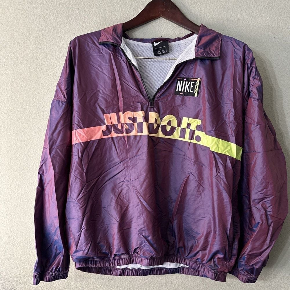 Nike Womens Size S Purple Half Zip Jacket RN#56323 CA#05553 Retro Style