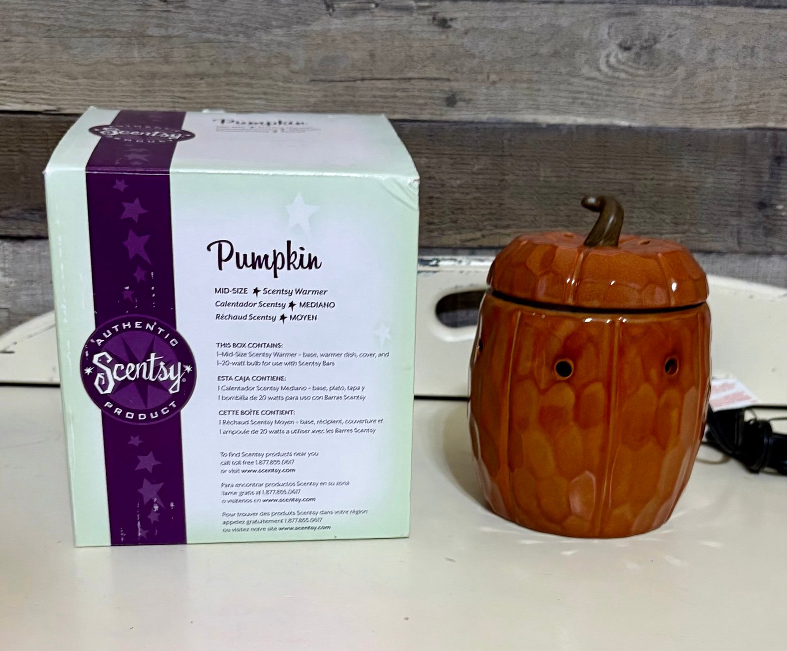 Scentsy Retired Mid Size Pumpkin Wax Warmer Autumn Fall Harvest Pumpkin Orange