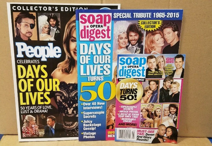 Lot of 3 Days of Our Lives 50th Anniversary Magazines People Soap Opera Digest