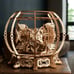 3D puzzle Mechanical Aquarium Model Kit Wooden Construction for adults Happy