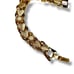 Vtg Chunky Goldtone Double Chain Link Bracelet Textured Hearts Pearls 7.25” EUC