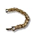 Vtg Chunky Goldtone Double Chain Link Bracelet Textured Hearts Pearls 7.25” EUC