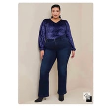TORRID BLUE ANIMAL PRINT VELVET BODYSUIT 2X NEW!