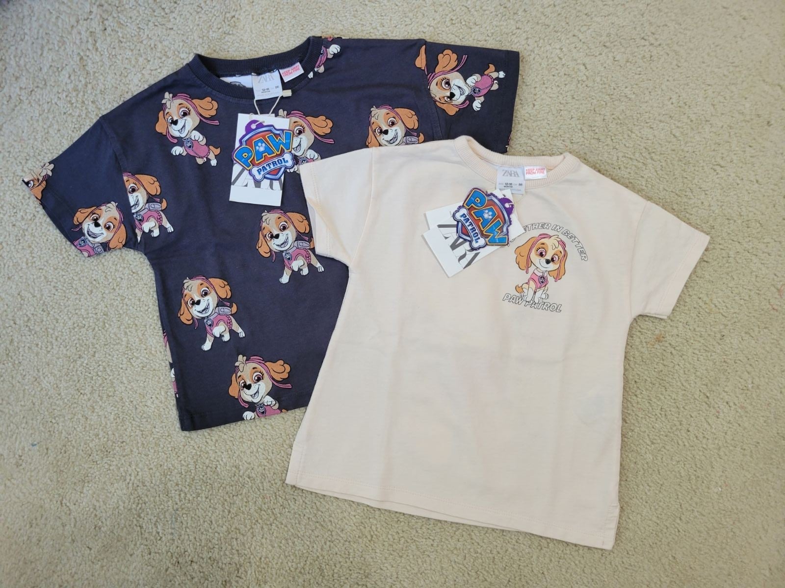 Zara baby 2-PACK PAW PATROL NICKELODEON T-SHIRT set. Size 12-18