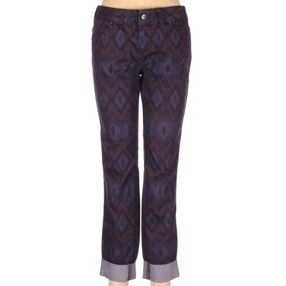 FREE PEOPLE size 29 printed dark purple jeans in excellent condition