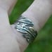 Authentic Buffalo Indian Nickel signet ring adjustable sterling silver feather
