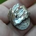 Authentic Buffalo Indian Nickel signet ring adjustable sterling silver feather