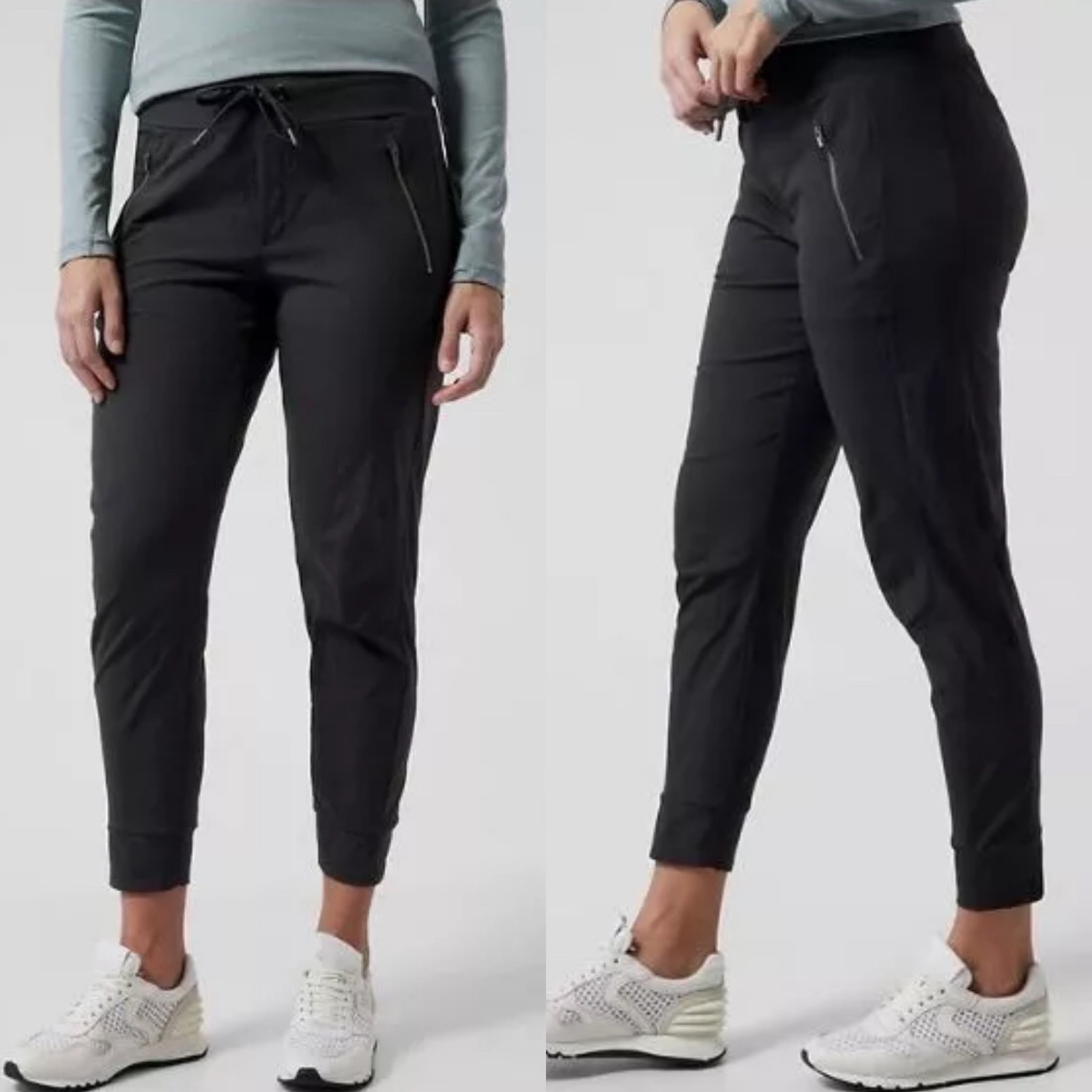 Athleta Trekkie Black Crop Pants Size 14 Tall